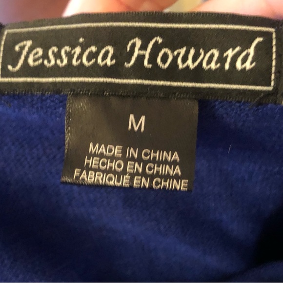 Jessica Howard Blue Trimmed Striped Dress size Medium - Picture 9 of 9